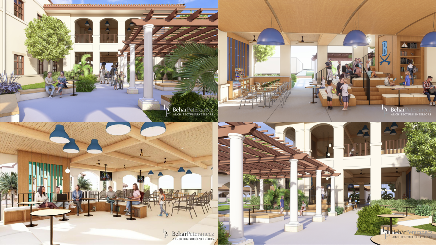 Photo of four Gries Center construction mock ups.