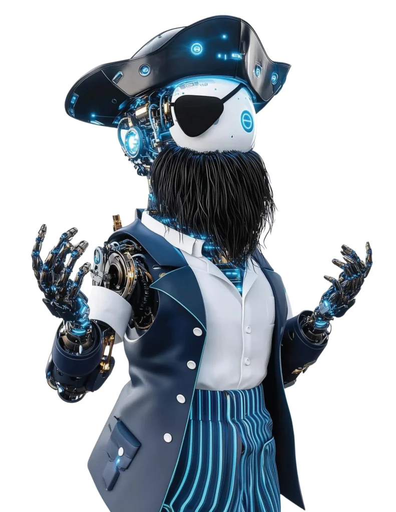 Image of an AI-generated version of Bucky the Buccaneer, which was made with MidJourney