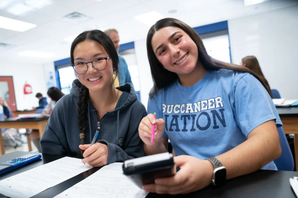 Kegley241114BPS0744 Photo of girls with calculators in physics class
