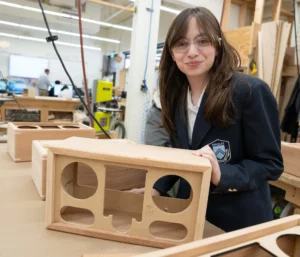 Middle Division Girl in Fabrication Studio
