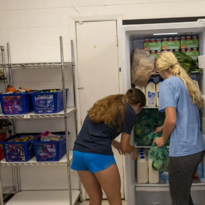 Students Stocking Food at the Berkeley Food Pantry