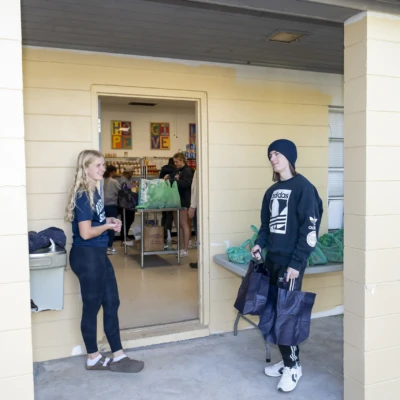 Students Helping Patrons at the Berkeley Food Pantry